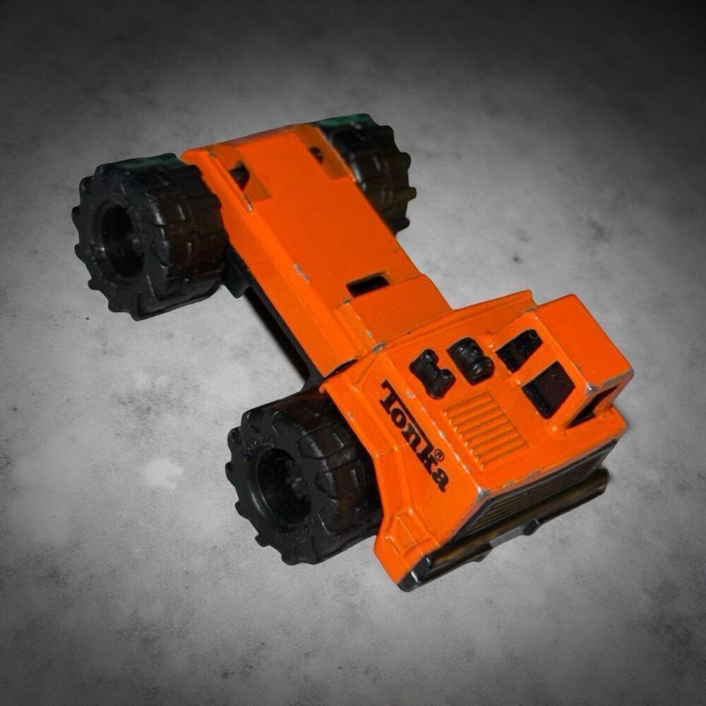 1992 Vintage Mini Tonka Dump Truck Made in China Metal Orange 3" 1:16